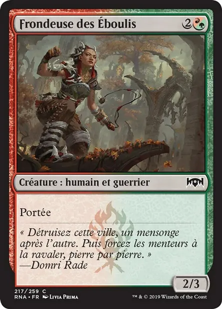 Frondeuse des Éboulis, carte Magic RNA 217 — extension L'allégeance de Ravnica