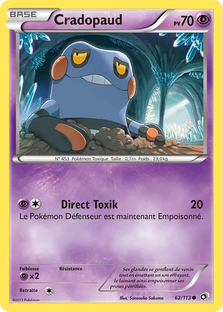 Cradopaud, carte Pokémon LTR 62 — extension Legendary Treasures