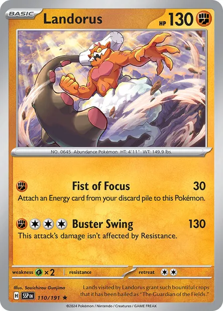 Landorus, Pokémon card SSP 110 — Surging Sparks set
