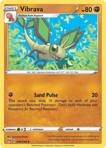 Vibrava, Pokémon card DAA 90 — Darkness Ablaze set