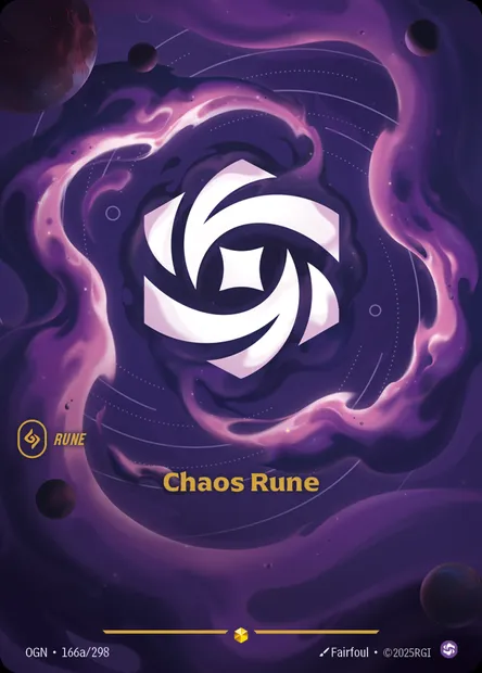 Chaos Rune, Riftbound card OGN 166a — Origins set