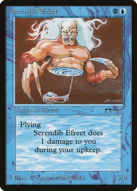 Efrit de Serendib, carte Magic ARN 20 — extension Arabian Nights