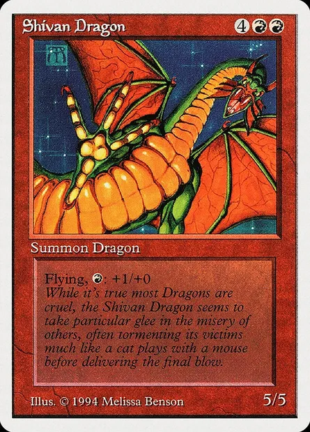 Dragon shivân, carte Magic SUM 177 — extension Summer Magic / Edgar