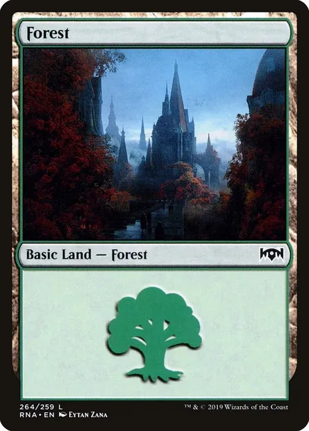 Forest, Magic card RNA 264 — Ravnica Allegiance set