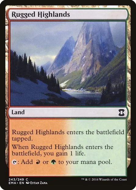 Rugged Highlands, Magic card EMA 243 — Eternal Masters set