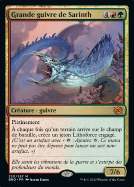 Grande guivre de Sarinth, carte Magic BRO 220 — extension La Guerre Fratricide