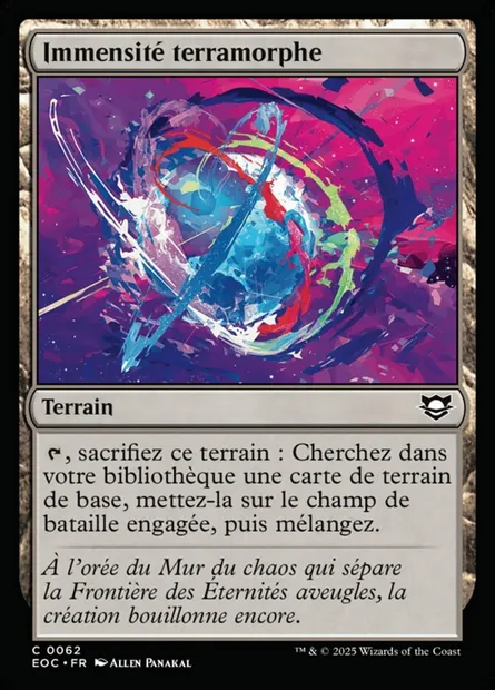 Immensité terramorphe, carte Magic EOC 62 — extension Edge of Eternities Commander
