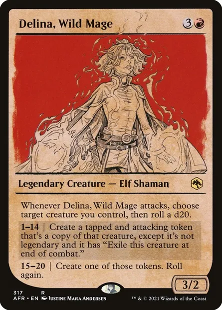 Delina, Wild Mage, Magic card AFR 317 — Adventures in the Forgotten Realms set
