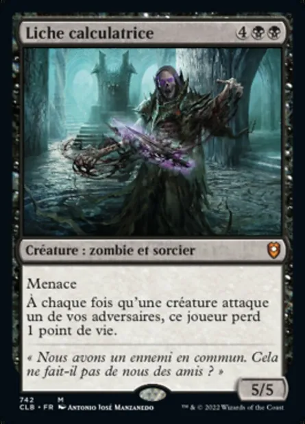 Liche calculatrice, carte Magic CLB 742 — extension Commander Légendes : la bataille de la Porte de Baldur