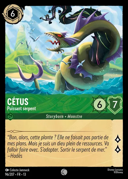 Cétus - Puissant serpent, carte Disney Lorcana CH13-096 — extension Invasion Epineuse!