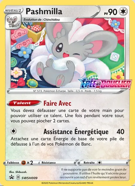 Pashmilla, carte Pokémon SWSH 009 — extension Promo SWSH