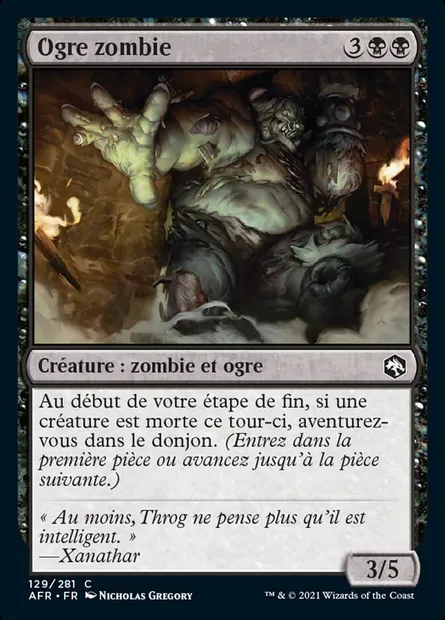 Ogre zombie, carte Magic AFR 129 — extension Forgotten Realms: Aventures dans les Royaumes Oubliés