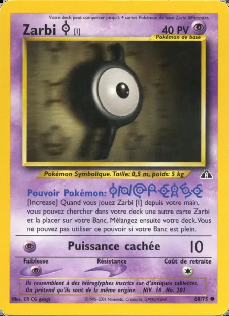 Zarbi I, carte Pokémon ND 68 — extension Neo Discovery