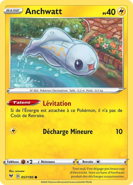 Anchwatt, carte Pokémon VIV 57 — extension Voltage Éclatant