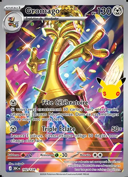 Gromago, carte Pokémon 30C 142 — extension 30ᵉ Anniversaire