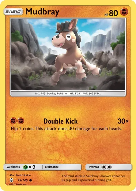 Mudbray, Pokémon card GRI 75 — Guardians Rising set