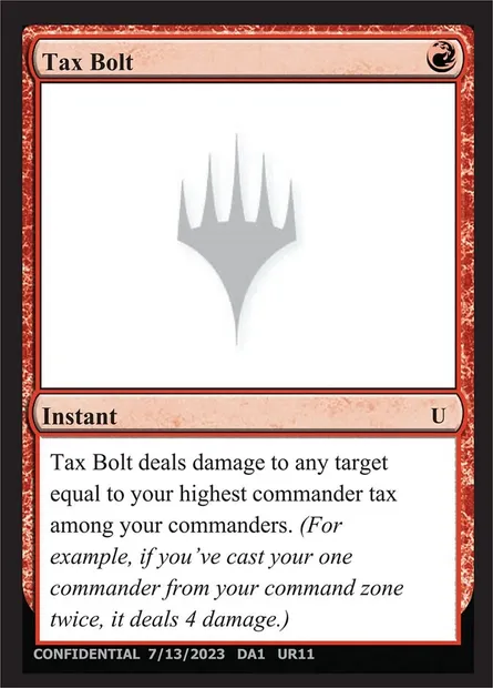 Tax Bolt, carte Magic UNK UR11b — extension Unknown Event