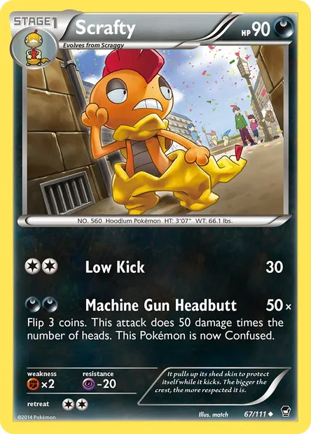 Scrafty, Pokémon card FFI 67 — Furious Fists set