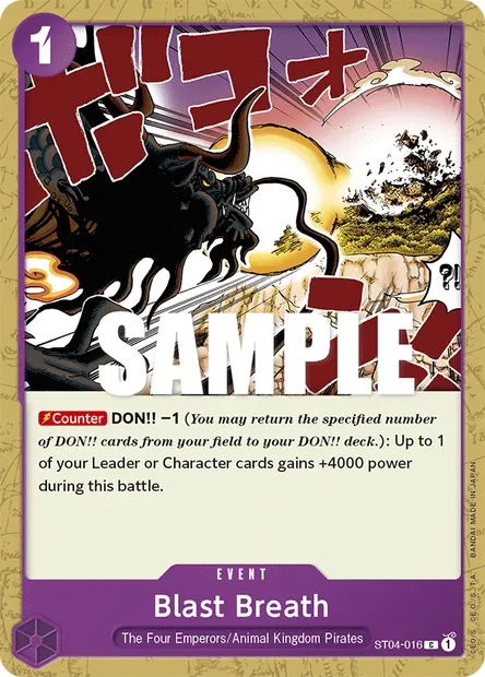 Blast Breath, One Piece card ST04-016 — Animal Kingdom Pirates set