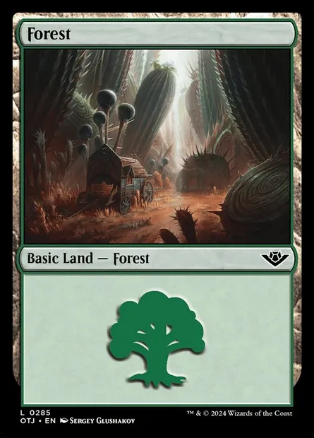 Forest, Magic card OTJ 285 — Outlaws of Thunder Junction set