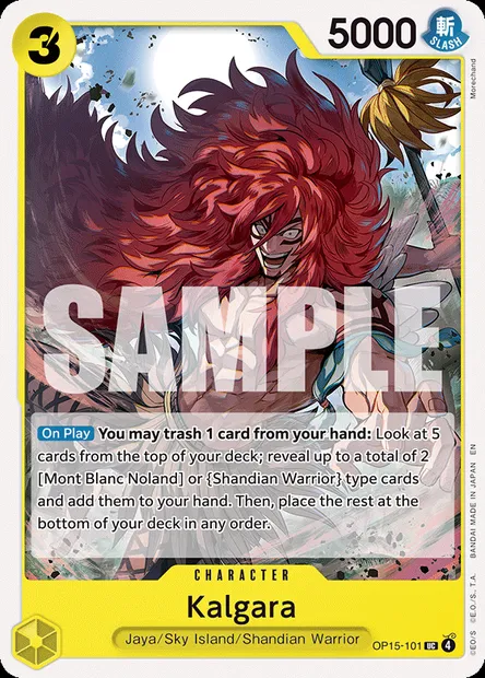 Kalgara, One Piece card OP15-101 — ADVENTURE ON KAMI’S ISLAND set