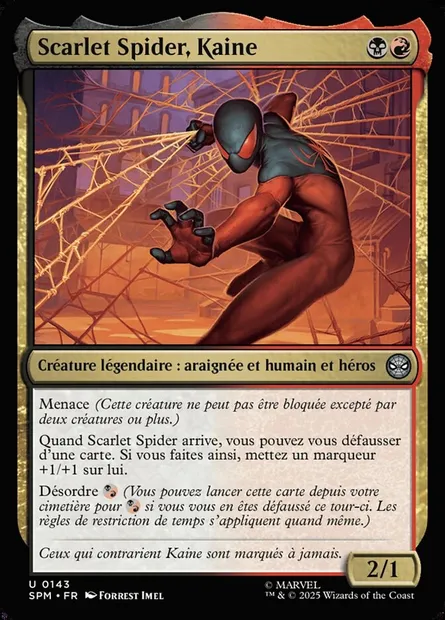 Scarlet Spider, Kaine, carte Magic SPM 143 — extension Marvel's Spider-Man