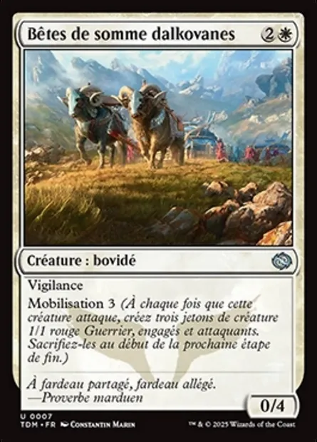 Bêtes de somme dalkovanes, carte Magic TDM 7 — extension Tarkir: Dragonstorm