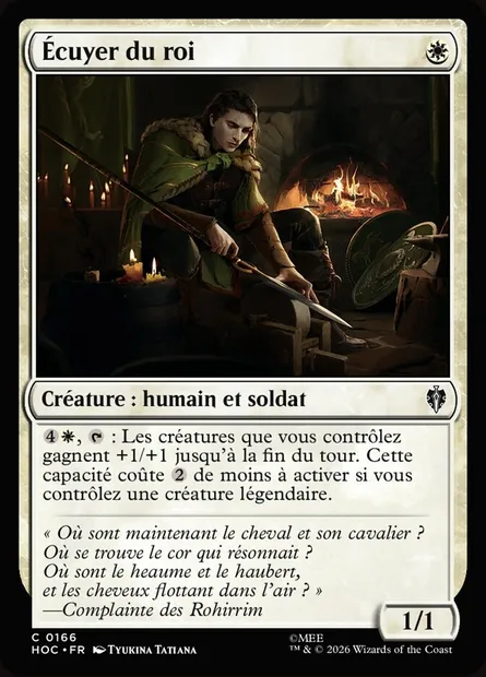 Écuyer du roi, carte Magic HOC 166 — extension The Hobbit Eternal