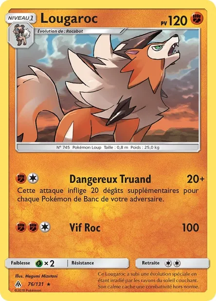 Lougaroc, carte Pokémon FLI 76 — extension Lumière Interdite