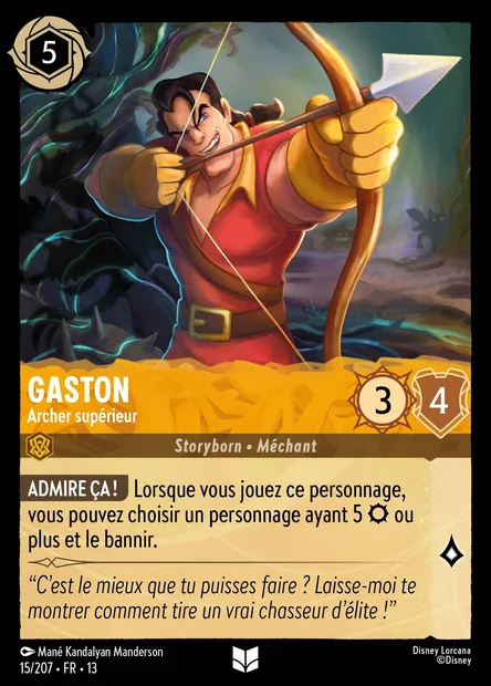 Gaston - Archer supérieur, carte Disney Lorcana CH13-015 — extension Invasion Epineuse!