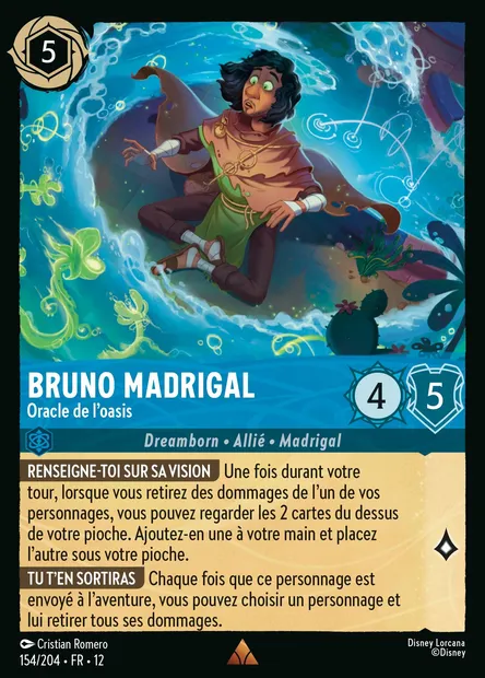 Bruno Madrigal - Oracle de l'oasis, carte Disney Lorcana CH12-154 — extension Contrées Inconnues