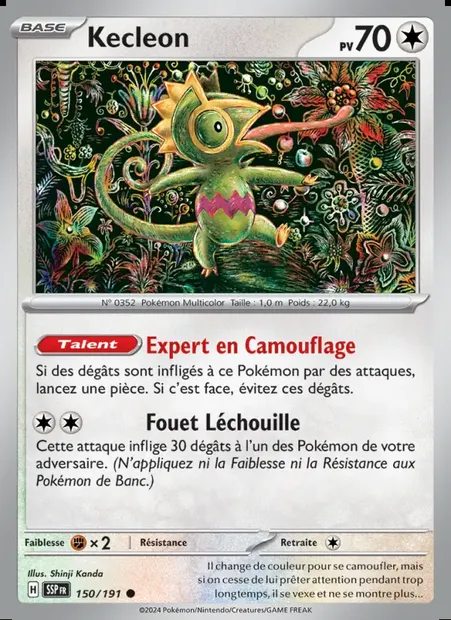 Kecleon, carte Pokémon SSP 150 — extension Étincelles Déferlantes