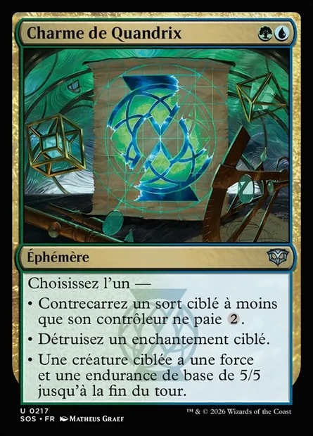 Charme de Quandrix, carte Magic SOS 217 — extension Secrets of Strixhaven