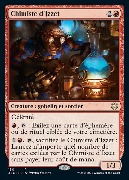 Chimiste d'Izzet, carte Magic AFC 130 — extension Forgotten Realms Commander