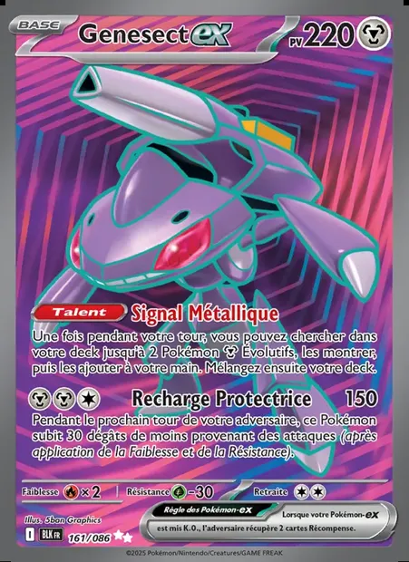 Genesect-ex, carte Pokémon BLK 161 — extension Foudre Noire