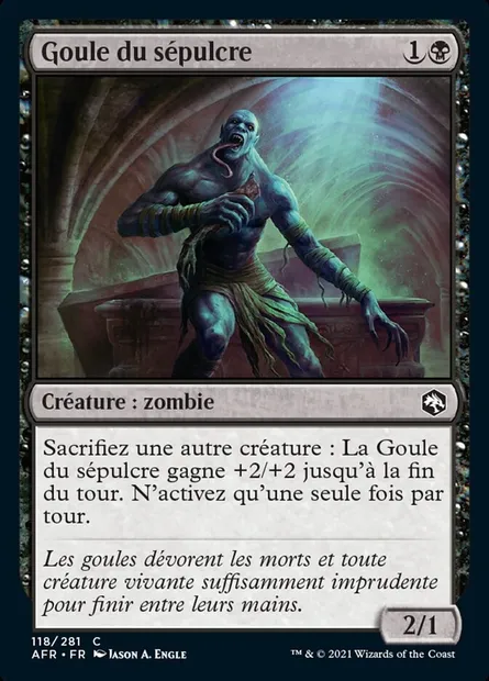 Goule du sépulcre, carte Magic AFR 118 — extension Forgotten Realms: Aventures dans les Royaumes Oubliés