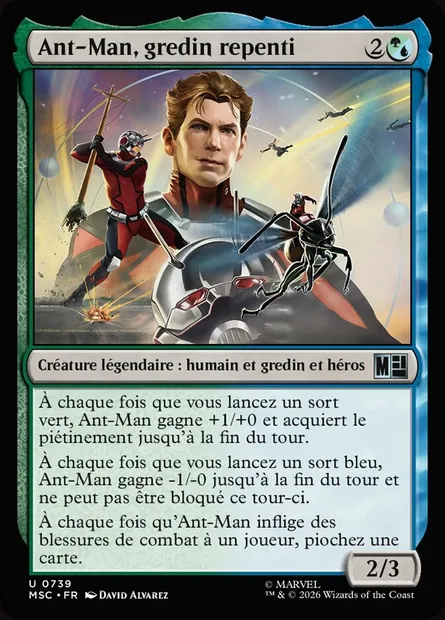 Ant-Man, gredin repenti, carte Magic MSC 739 — extension Marvel Super Heroes Commander