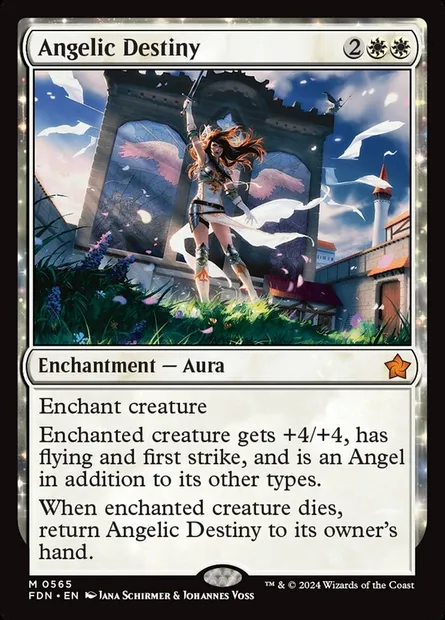 Angelic Destiny, Magic card FDN 565 — Foundations set
