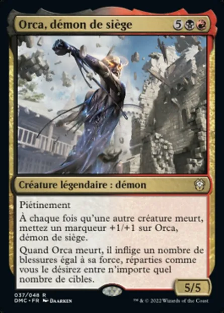 Orca, démon de siège, carte Magic DMC 37 — extension Dominaria United Commander