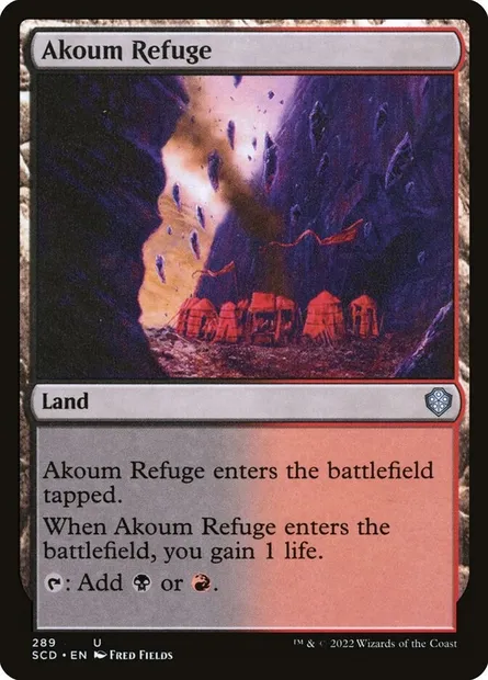 Akoum Refuge, Magic card SCD 289 — Starter Commander Decks set