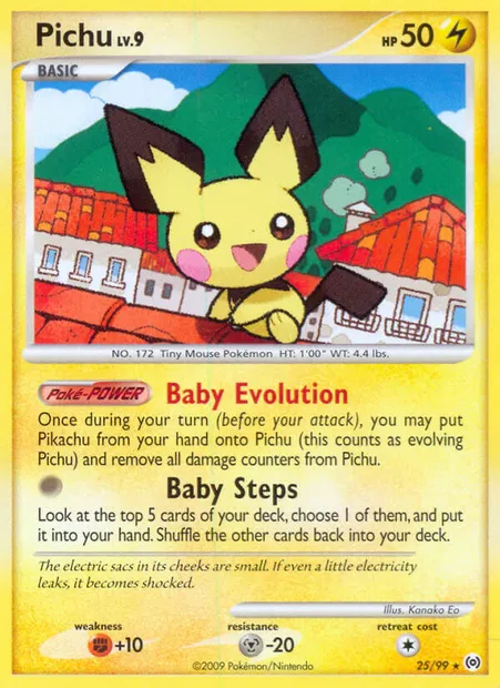 Pichu, carte Pokémon AR 25 — extension Arceus