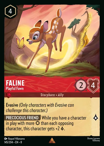 Faline - Playful Fawn, Disney Lorcana card CH8-145 — The Reign of Jafar set