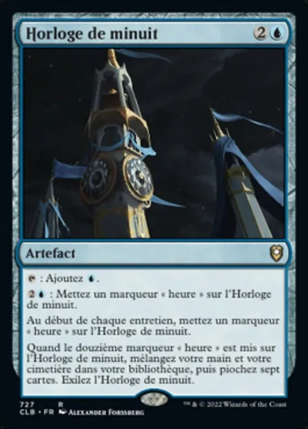 Horloge de minuit, carte Magic CLB 727 — extension Commander Légendes : la bataille de la Porte de Baldur