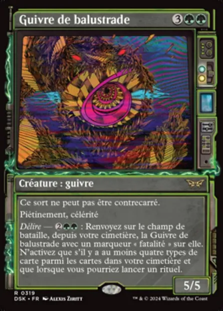 Guivre de balustrade, carte Magic DSK 319 — extension Duskmourn: House of Horror