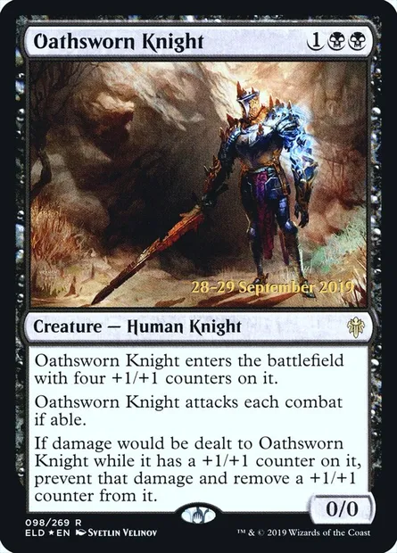 Chevalier assermenté, carte Magic PELD 98s — extension Throne of Eldraine Promos