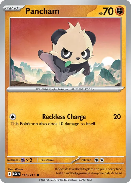 Pancham, Pokémon card ASC 115 — Ascended Heroes set
