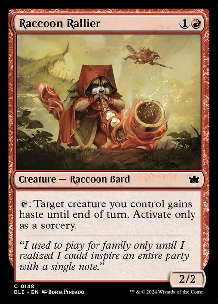 Raccoon Rallier, Magic card BLB 148 — Bloomburrow set