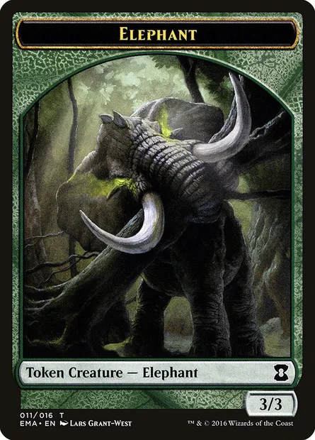 Elephant, carte Magic TEMA 11 — extension Eternal Masters Tokens