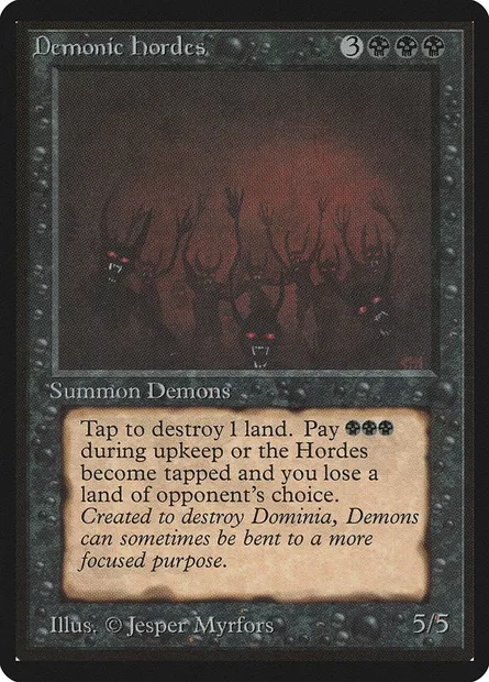 Demonic Hordes, Magic card LEB 104 — Limited Edition Beta set