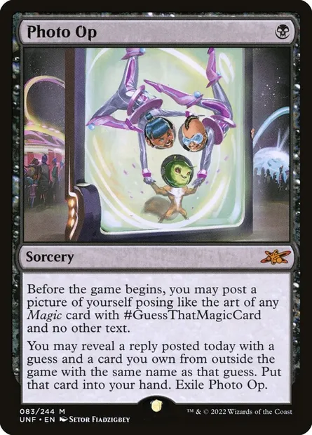 Photo Op, carte Magic UNF 83 — extension Unfinity